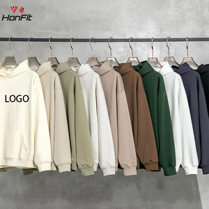 Yüksek kalite 500 GSM pamuk kalın boş düz ağır boy Hoodies hiçbir dize Unisex özel Logo artı boyutu erkek Hoodies - Product Image 2