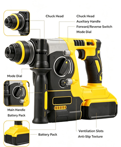 <span class=keywords><strong>Martillo</strong></span> Perforador Eléctrico de Litio de Alta Potencia, Sin Escobillas, de Doble Propósito, Multifuncional para el Hogar - Product Image 5