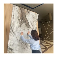 Panneau haute brillance De Pared Demarmol plaque de cristal de carbone marbre carbone Rock Board 3d panneau mural décoratif noir