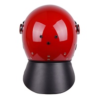 Casque de protection intégral rouge avec visière en polycarbonate pour patrouilles de sécurité et opérations discrètes
