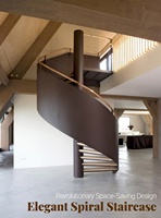 Kupfer-Akzente Wendeltreppe für Luxus-Esszimmer, Villa, Hotel, Apartment, Handgefertigte Schmiedeeiserne Treppe mit Sicherheitsgeländer
