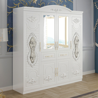 Ensemble de Meubles de Chambre en Bois Grande Armoire de Chambre Moderne Armoire Bébé de 2 Mètres 4 Portes Armoire en Bois