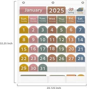 Calendario mensual de bolsillo imprescindible para el aula, tabla educativa para niños, para el aprendizaje en casa y en el aula. - Product Image 2