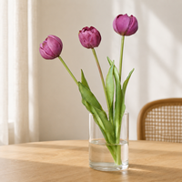 3 Tangkai Bunga Tulip Artificial Real Touch, Buket Bunga Karet Lembut untuk Dekorasi Vas Rumah, Hotel, Pernikahan