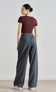 <span class=keywords><strong>Pantaloni</strong></span> Lunghi Casual da Donna <span class=keywords><strong>in</strong></span> Tela Comodi <span class=keywords><strong>con</strong></span> Tasche, Gamba Larga, Vita Elastica, Traspiranti per Yoga e Allenamento - Product Image 5