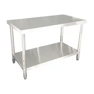 Taille personnalisée table de travail flexible robuste table de travail de cuisine en acier inoxydable