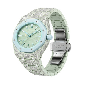 <span class=keywords><strong>Bracelet</strong></span> de montre en céramique bionique pour <span class=keywords><strong>Swatch</strong></span> AP Royal Pop, <span class=keywords><strong>bracelet</strong></span> de montre en métal serti de diamants - Product Image 3