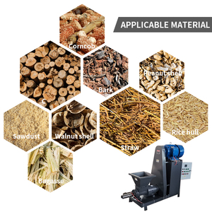 Briquetas de cáscara de nuez de carbón automático, máquina para hacer palitos de carbón para barbacoa, astillas de madera de alta temperatura, extrusora de briquetas de varilla de aserrín - Product Image 2