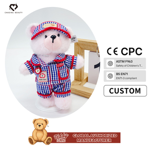 Teddy ISLAND con Autorizzazione Globale, Pigiama a Righe Blu e Bianche, Mascherina per Occhi, Orsacchiotto di Peluche Rosa - Product Image 4