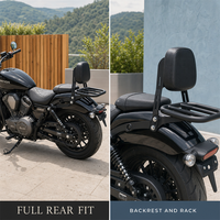 BENDA Chinchilla 500 – Dossier de moto fixe avec porte-bagages arrière en acier, support passager pour Cruiser et Touring