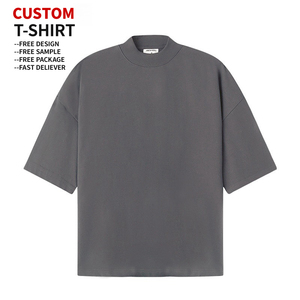 Chấ<span class=keywords><strong>t</strong></span> Lượng Cao 300gsm Heavyweight Cotton Cắ<span class=keywords><strong>t</strong></span> <span class=keywords><strong>T</strong></span> Áo Sơ Mi Nửa Mock Cổ Quá Khổ Thời Trang Dạo Phố Unisex <span class=keywords><strong>T</strong></span>ùy Chỉnh Cho Nam Giới <span class=keywords><strong>T</strong></span> Áo Sơ Mi - Product Image 1