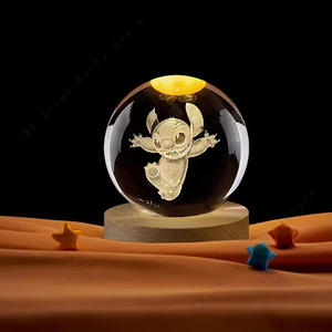 Lámpara de noche de bola de cristal pulido K9 grabada con láser 3D para Navidad DIY religiosa, decoraciones de Año Nuevo PARA EL Día de San Valentín, recuerdos - Product Image 1