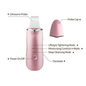 Scrubber per la pelle spatola per il viso raschietto elettrico per la pelle con modalità di ioni rimozione di punti neri strumenti per la cura della pelle del viso per il lifting del viso - Product Image 2