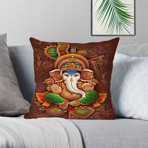 Bouddha Statue Oeuvre Rétro Bouddhiste Décoration Intérieure Taie D'oreiller 45x45cm - Product Image 5