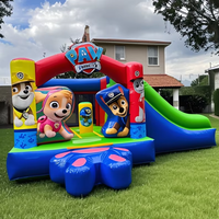 Château gonflable unisexe Paw pour enfants, combo avec toboggan et trampoline, certifié CE, capacité 400 kg, taille 5,5 m