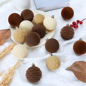 New 6cm 15Pcs Flocked Christmas Balls Multi Style Xmas <b>Tree</b> Hanging Ornaments Holiday Decor - Product Image 4