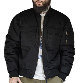 Großhandel individuelles LOGO Nylon Bomberjacke MA-1 wasserdichte Jackette Übergröße hochwertiger Metallreißverschluss Mode für draußen Straße