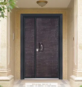 鋳造アルミニウム暴動防止ドアフラットオープン中庭純銅銅メッキヴィラ両開きドア