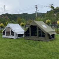 Tente gonflable de luxe pour le camping, imperméable, en tissu Oxford haute densité 420D et coton, pour les tentes d'extérieur