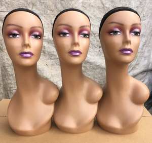 Venta al por mayor Pvc marrón expositor peluca soporte afroamericano realista mujer peluca pantalla maniquí cabeza para peluca - Product Image 6