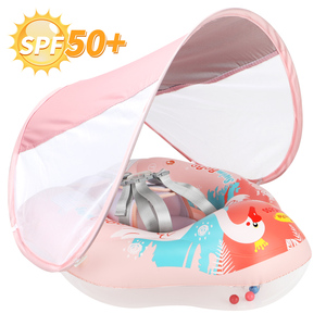 Swimbobo nueva actualización bebé infaltes natación comodidad Rosa anillo niños inflable cintura entrenador natación anillo bebé flotante con dosel - Product Image 6
