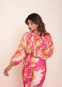 Camisa elegante con mangas abullonadas y estampado para mujer, blusa ligera de manga larga, Top de moda, ropa informal de verano para el trabajo - Product Image 2