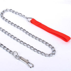 Laisse de traction en acier inoxydable, chaîne pour chien, chaîne en fer, laisse pour chien, boucle en fer, chaîne avec poignée souple, adaptée aux <span class=keywords><strong>chiens</strong></span> ou aux chats - Product Image 1