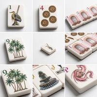 Ensemble de Mahjong Américain de Luxe en Acrylique avec Coquillages de Perle Charleston, 160 Tuiles, Jeu de Société pour Famille et Fêtes, Cadeau, Fabriqué au Jiangsu