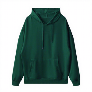 Sudadera con Capucha para Hombre, Color Verde Oscuro, Tejida, Corte Holgado, Diseño Casual con Bolsillos, para Otoño - Product Image 1