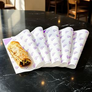 Custom Food <b>Wrapping</b> <b>Paper</b> Food Grade PE Wax Baking <b>Paper</b> <b>Burger</b> Greaseproof Sandwich Wrap for Fries Fried Chicken - Product Image 5