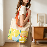 Sac fourre-tout en toile robuste et durable avec poche avant et bouton-pression pour des courses écologiques, des vacances d'été et des voyages