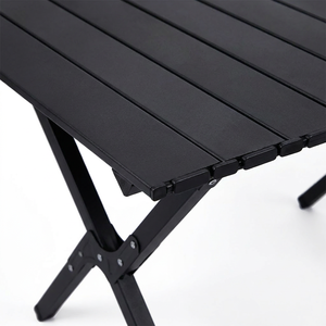 Table de camping standard en acier, grande et large, en acier au carbone noir, pliable, 120 cm - Product Image 6