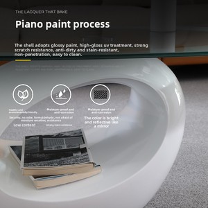 <span class=keywords><strong>Tavolino</strong></span> da caffè in <span class=keywords><strong>vetro</strong></span> ovale creativo semplice e moderno per il piccolo soggiorno, per la casa, per la scelta delle celebrità - Product Image 3