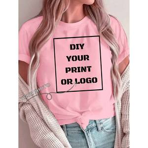 Camiseta de <span class=keywords><strong>Mujer</strong></span> de Verano, Tejida, Elegante, Transpirable, Anti-Pilling, Ecológica, con Estampado Humano en Azul Claro, Económica - Product Image 6