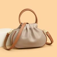 Sac à main pour femme en cuir souple 2025, design plissé unique, poignée circulaire, en PU de haute qualité, mettant en valeur une personnalité élégante