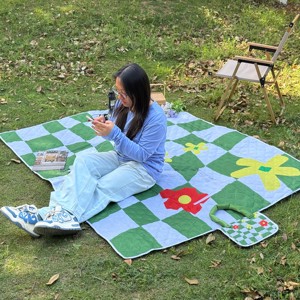 Alfombra de Picnic Portátil Ultrasónica para Exteriores, Alfombra de Playa Impermeable y Gruesa, Alfombra de Viaje de Material Oxford Resistente a la Humedad - Product Image 3