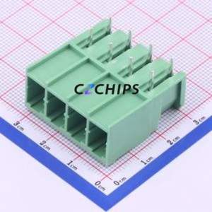 KF2EDGSR-7.62-4P Plug-in Terminal Block Bent Lead Through Hole,P=7.62mm Board-to-Board / Socket - Closed 1x4P 7.62mm Green - Product Image 1