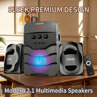 Altavoces 2.1 para Computadora con Bajos Potentes, Subwoofer de 4 Pulgadas, Iluminación RGB Activa, Sistema de Sonido Multimedia para Juegos y Música