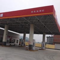 Harga pabrik stasiun Gas/kanopi stasiun bensin struktur baja prefabrikasi