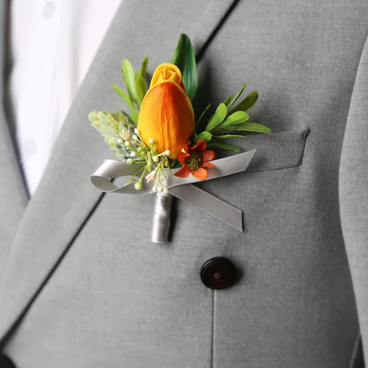 Weiran Bán Buôn Hoa Nhân Tạo Duy Nhất Tăng Đám Cưới Corsage Chú Rể Boutonniere Cho Đám Cưới Trang Trí Nội Thất