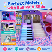 Escalier musical interactif à LED avec piano, toboggan, équipement de terrain de jeu sensoriel intérieur avec lumière activée par le son et activation au pied