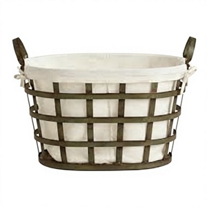 Attractive Metal Wire Mesh Storage <b>Basket</b> Black Powder Coating Color <b>Large</b> Storage <b>Basket</b> for Books and Food Storage - Product Image 1