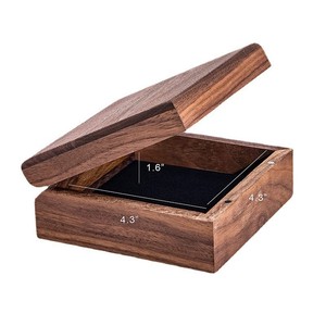Xinghong <b>Wooden</b> <b>Jewelry</b> <b>Box</b> 12.9x12.9x5cm Vintage Walnut Color Flip Top Storage Organizer For Desktop Use - Product Image 5
