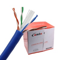 Câble Cat6 UTP fin en cuivre pur Norden 24 AWG 305 m, câble Cat6 UTP CCA 100 m 50 m 100 pieds en rouleau, 50 paires, câble Cat6 double intérieur