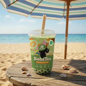 Honeydew Fast Heat Green Melon Milk Tea Microwave Boba <b>Cup</b> Halal <b>Cup</b> Kit Self Contained Straw For Quick Grab And Go Stores - Product Image 3