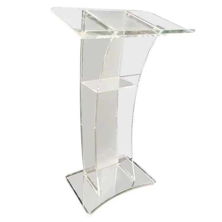 (MOQ: 1 pieza) Atril de púlpito de acrílico personalizado/Púlpito de iglesia de vidrio orgánico/Púlpito de iglesia de acrílico transparente