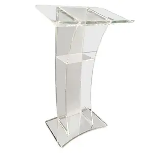 (MOQ: 1 piece) Customized Acrylic Podium Pulpit Lectern/Organic Glass Church Pulpit / Clear Acrylic Church Pulpit