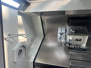 C軸ライブツーリングとコレットチャック<span class=keywords><strong>CNC</strong></span>旋盤ミニ自動フィードメタルFANUCコントロール<span class=keywords><strong>CNC</strong></span>旋盤を備えた傾斜ベッド - Product Image 4