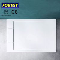 Receveur de douche carré en résine acrylique SMC ultra-plat, surface solide, pierre artificielle, pour cabine de douche d'hôtel, certifié CUPC