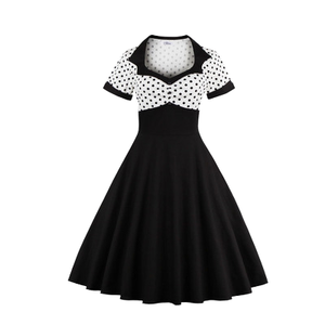 Robe d'été décontractée vintage pour femmes, col carré naturel, taille S-4XL, élégante pour les fêtes - Product Image 1